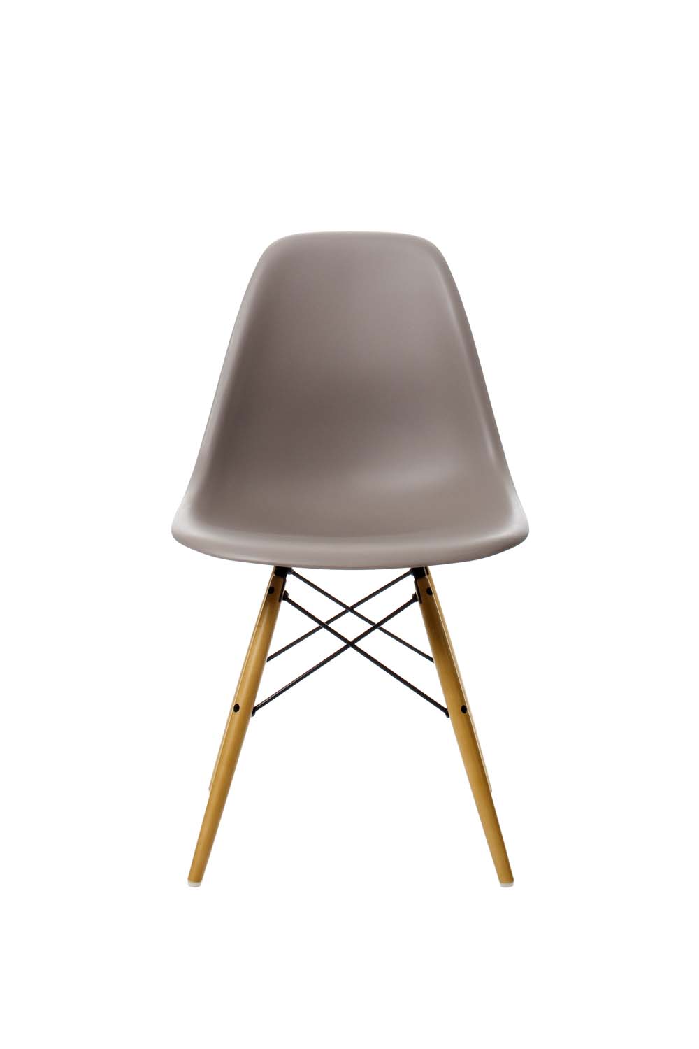 Vitra Eames Plastic Side Chair DSW - Gestell in Ahorn, Sitzschale in Grau