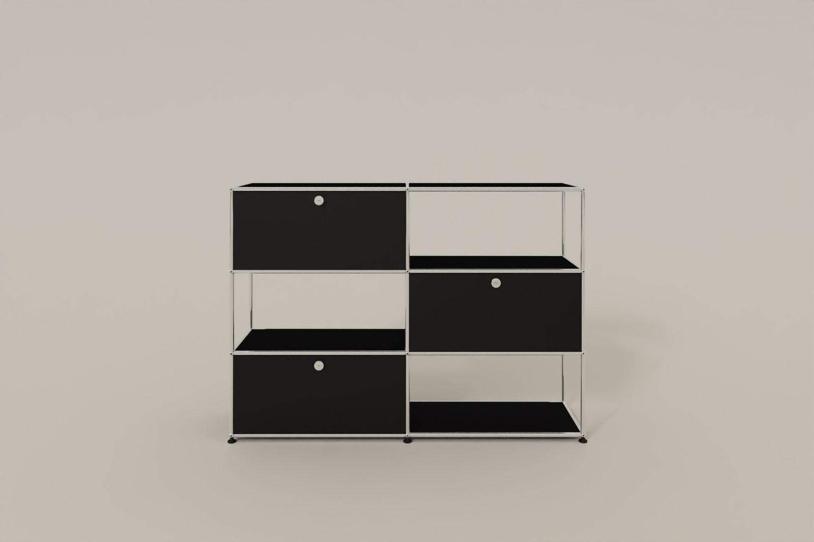 USM Haller Highboard/Raumteiler, 3 offene Elemente, 3 Klapptüren