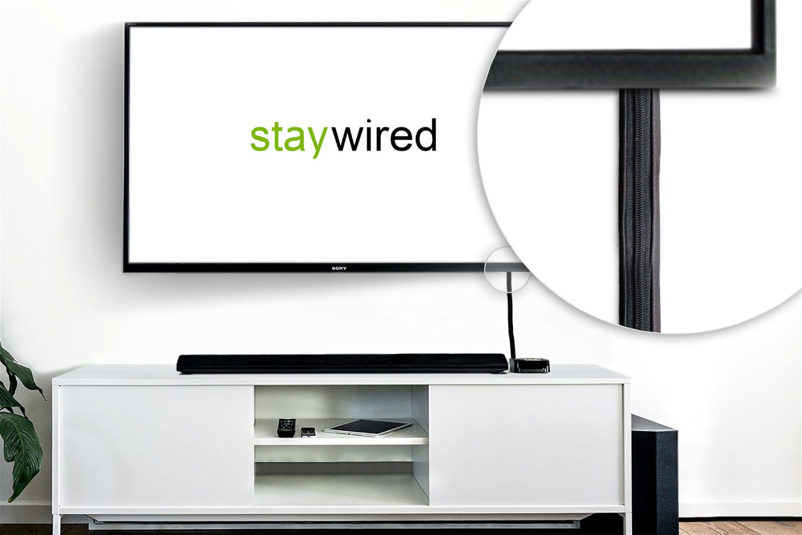 Staywired® Pro  Flex 120cm weiß Kabelmantel