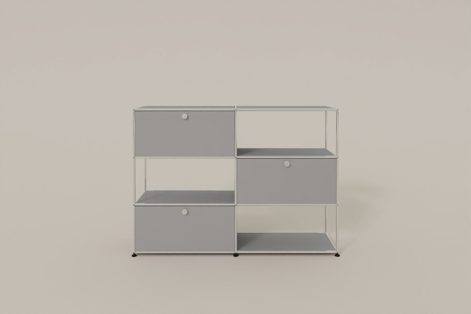 USM Haller Highboard/Raumteiler, 3 offene Elemente, 3 Klapptüren