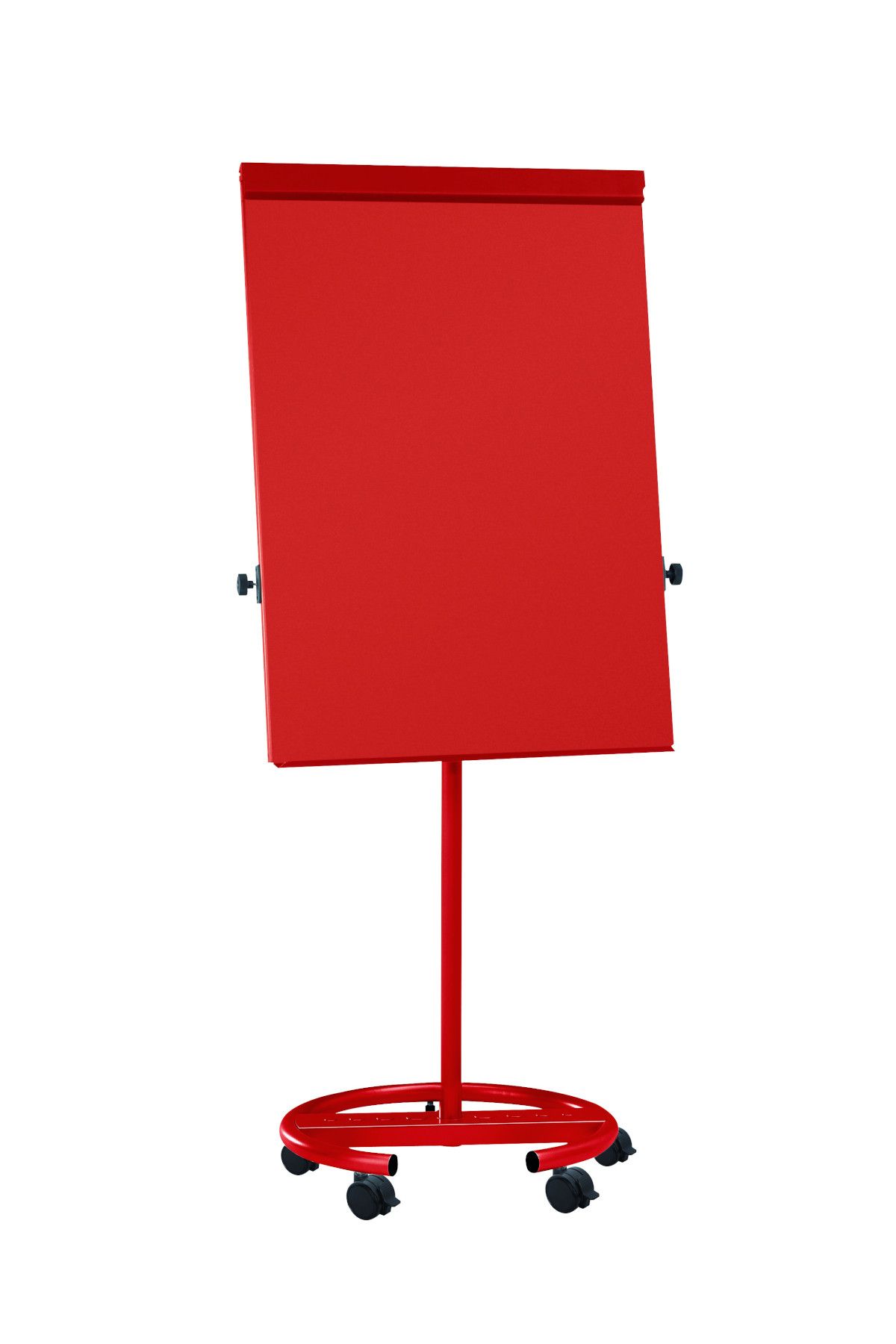 Flipchart MAULoffice, Rundfuß mit 2 Papierhaltern in rot