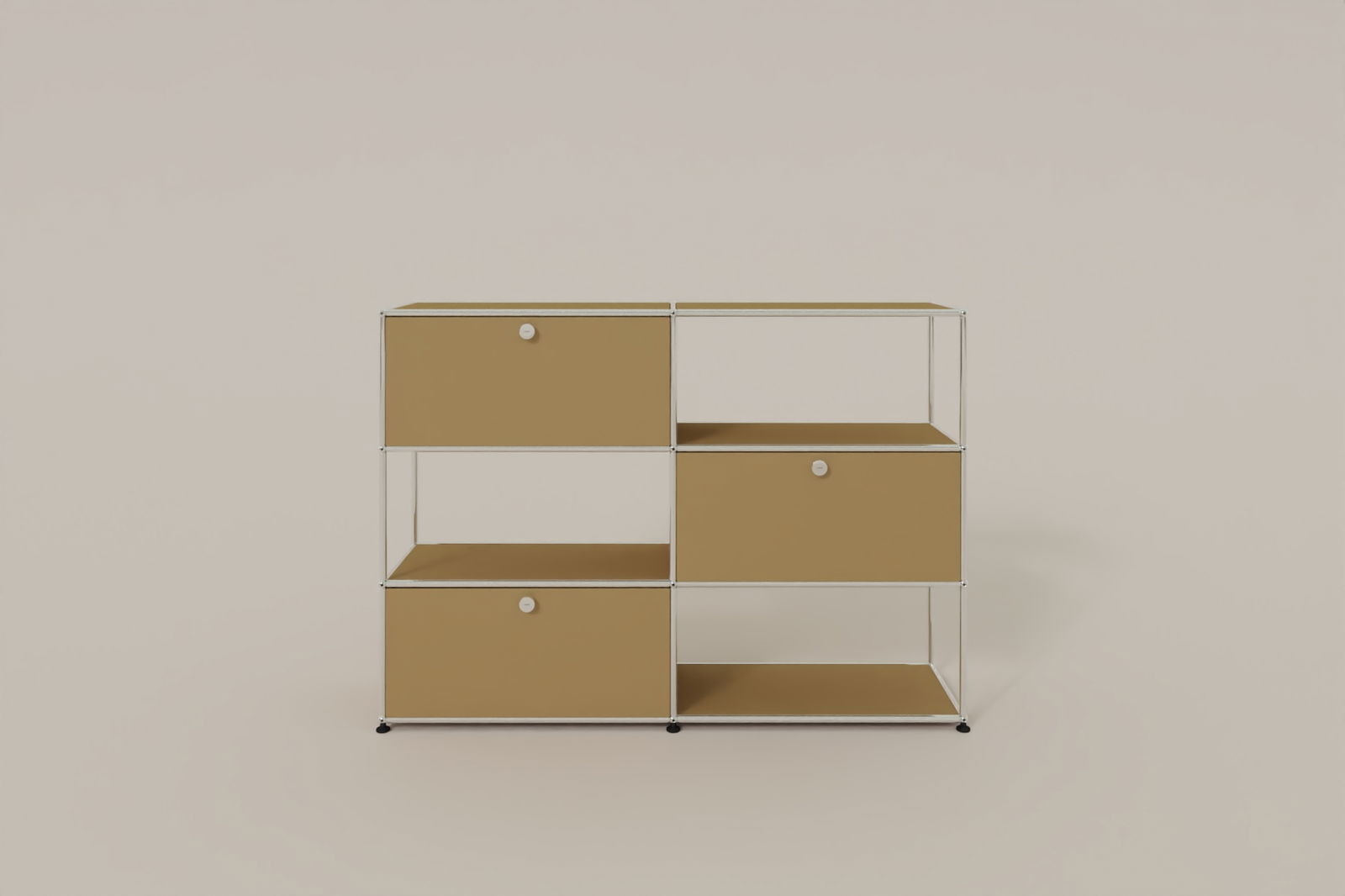 USM Haller Highboard/Raumteiler, 3 offene Elemente, 3 Klapptüren