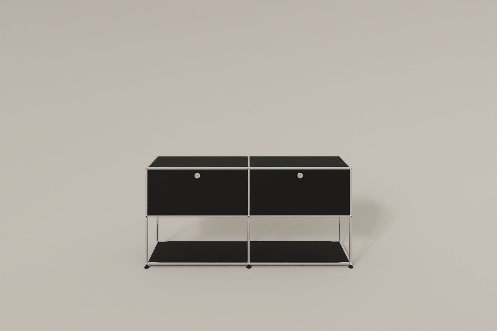 USM Haller Sideboard, 2 Klapptüren, untere Ebene offen